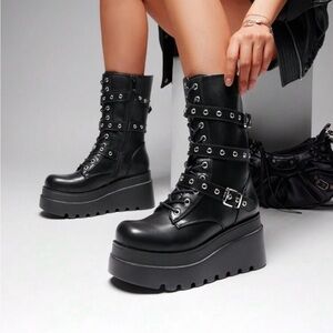 Women's Black Platform Boots